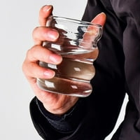 Japanski proizvođač mlijeka na pruge staklena čaša otporna na toplinu s ručkom separator za kavu, mlijeko i čaj