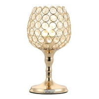Stolna svjetiljka s kristalnom vinskom čašom u metalnom okviru-klasično zlato