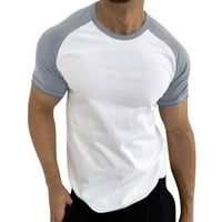 Muške majice za muškarce proljeće ljeto casual sportski blokovi u boji rukavi Raglan majica s okruglim vratom
