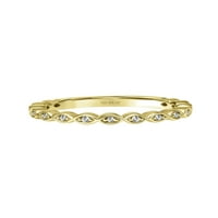 Keepsake Diamond-Accent Scacloped Obiteljski prsten u 18k žutom zlatu preko srebra sterlinga