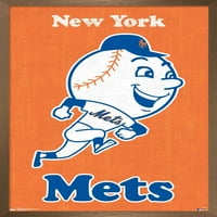 New York Mets - Poster zida retro logotipa, 14.725 22.375