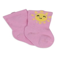 Gerber Baby and Toddler Girls Wiggle-otporne čarape Jersey Crew, 8-pack