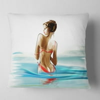 Dizajn žena u bikiniju - jastuk senzualnog bacanja - 18x18