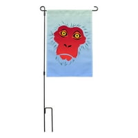 Snježni majmun lice crvenog vrtnog dvorišta zastava
