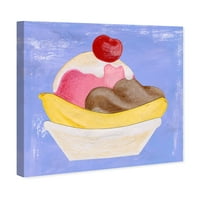 Avenue Avenue Hrana i kuhinja zidna umjetnička platna ispisuje sladoled i mliječni kolači 'banana - ljubičasta,