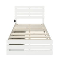 Oksfordski bračni krevet s podnožjem i Pak-turbo punjač s izduženim ladicama u bijeloj boji