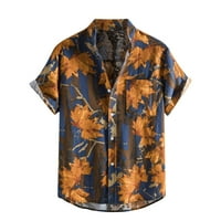 Muške vintage ljetne košulje na havajskoj plaži za odmor s redovitim kratkim rukavima Down Bluza