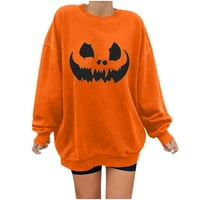 Ženska zabavna ležerna majica s puloverom s dugim rukavima s printom bundeve za Noć vještica u Americi