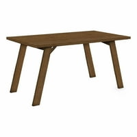 Blagovaonski stol, pravokutni, 60, kuhinja, blagovaonica, furnir, drvene noge, smeđa, prijelazna