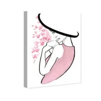 Wynwood Studio Mode and Glam Wall Art Canvas Otisci 'Blossom - Gill Bay' Pribor - ružičasta, bijela
