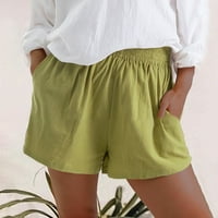 Ženske kratke hlače elastične udobne casual Ženske hlače u boji s vezicama i džepom, obične kratke hlače, hlače