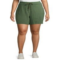 Terra & Sky Women's Plus Size Atleisure pletene kratke hlače