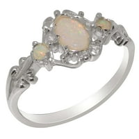 9K prirodni opal ženski zaručnički prsten od bijelog zlata britanske proizvodnje-opcije veličine-veličina 4,5
