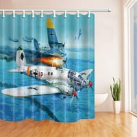 Zrakoplov akvarel borac u zraku zavjesa za kupaonicu od poliesterske tkanine, zavjesa za tuš u kupaonici