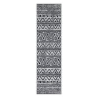 OTTOMANSON OTTOHOME NONSlip gumberback marokanski geometrijski zatvoreni trkač prostirka, 1'10 7 ', siva