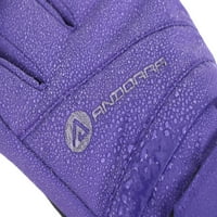 Ženske klasične skijaške rukavice sa zaslonom osjetljivim na dodir s džepom s patentnim zatvaračem, Ljubičasta