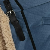 O / Muška Casual izolirana jakna s ovratnikom s dugim rukavima s patentnim zatvaračem, prošiveni Kaputi, plava