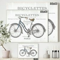 DesignArt 'Paris France Bicycles' Vintage Transport Premium Canvas Wall Art