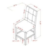 Američki namještaj prijelazne tapecirane stolice za blagovanje u visini countertops-set od 2, bijelo-sive