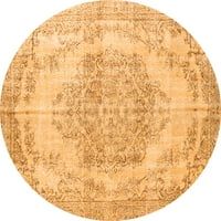 Tradicionalni perzijski tepisi za sobe u narančastom okruglom obliku, promjera 7 inča