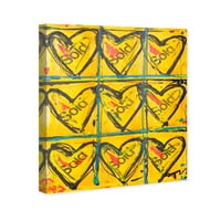Simboli i predmeti na aveniji Runway Avenue Wall Art Canvas Otisci 'prodani' oblici - žuti, crni