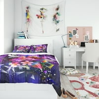 Dizajnerski set pokrivača apstraktni cvjetni dizajn s golubicom u modernom stilu