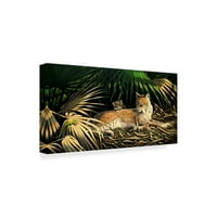 Zaštitni znak likovna umjetnost 'Bobcat s Kittens' platno umjetnost Wilhelma Goebel