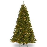 Umjetno božićno drvce s unaprijed osvijetljenim zelenim, smrekom Sjeverne doline, dvobojnim LED svjetlima, uključuje