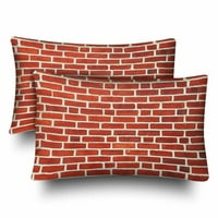 Jastučnica s uzorkom zida od crvene opeke, zaštitna navlaka za jastuke, set od 2 komada