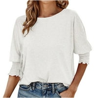 Ženske Ležerne majice s okruglim vratom i kratkim rukavima, široke jednobojne bluze, veličine od $ $ - 2 inča