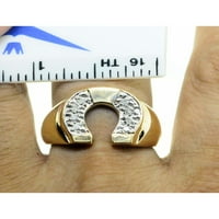 Muški prstenovi 14K dizajner bijelog zlata sretni dizajn potkove s originalnim pjenušavim dijamantnim muškim prstenima