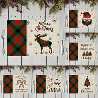 Set prostirki u božićnom stilu sa širokom primjenom, preslatki tepih za večeru s uzorkom Djeda Mraza za dom