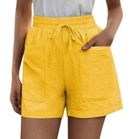 Ženske povremene ljetne hlače izvlačenje elastičnog struka udobne kratke hlače s džepovima kratkih hlača za žene