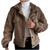 Lovskoo džemper kaput žena dugi rukav otvoren prednji dio labave odjeće solidna bluza bluza gumb gumb bluza