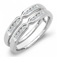 0. 18K Zlatni okrugli dijamant ženski vjenčani prsten za godišnjicu braka dvostruki prsten