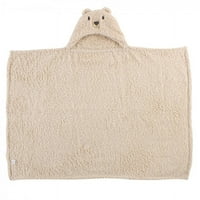 Plišana deka za bebe s kapuljačom i životinjskim licem, udoban medvjedić, Jedna veličina