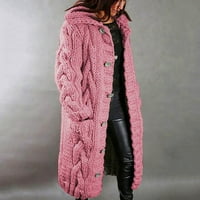 zimski kaputi za žene Plus veličine plus ženski kardigan s kapuljačom plus size džemper s džepom jednoredni kaput