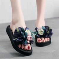 Sandale ženske neklizajuće papuče na plaži s cvjetnim klinovima boemske japanke