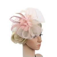 smiješne kape za žene, vjenčani mrežasti šešir fascinator za zabavu s vrpcama i perjem, ženska modna kapa za žene,