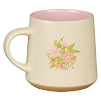 Šalica za kavu na bazi gline od ružičaste i Bjelokosti, keramika, perilica posuđa i mikrovalna pećnica, 14 oz