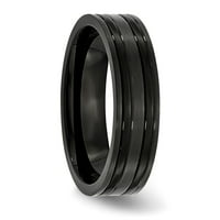 Sivi titanijski prsten bend za vjenčanje udobno urezan crni ip-obloženi četkani i polirani