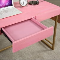 Namještaj Amerike Coppel Odrasli suvremeni pravokutnik prijenosni stol za pisanje s skladištenjem, antikno ružičasto