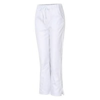 Ženske hlače u bijeloj boji, odijela u boji, prirodne hlače, muške hlače s raširenim džepovima, ženska jednobojna