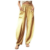 Duge hlače za žene ženske casual široke široke hlače s džepovima modne sportske hlače kombinezoni Pamučne i lanene