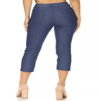 Ženske povremene udobne vitke džepne traperice Capri Capri hlače