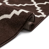 Dobro tkana moderna geometrijska rešetka u nijansama smeđe boje 2'3 7'3 trčanje tepih