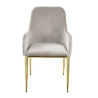 Bočna stolica u sivoj boji sa zrcalnim zlatom
