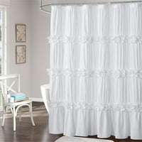 Vintage zavjesa za tuširanje, cvjetna zavjesa od mikrovlakana za kupaonicu za goste,, Bijela