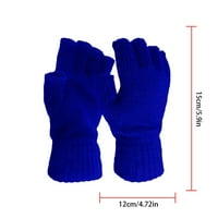 Rukavice za muškarce i žene zimske tople jednobojne pletene rukavice od Pola prsta