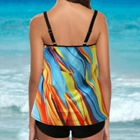 Podesivi digitalni Tankini Set s printom bikini kupaći kostim bikini odvojeni kupaći kostim Plus veličina remen
